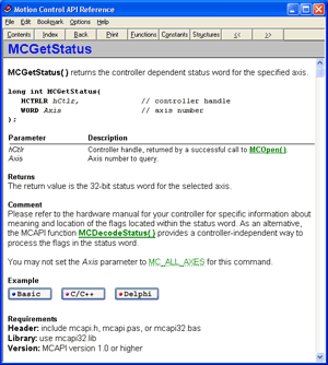MCAPI&nbsp;Online Help